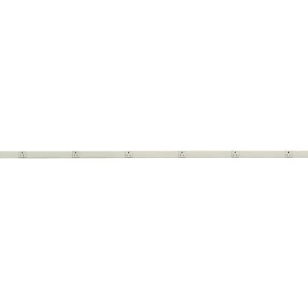 Hubbell Wiring Device-Kellems Metal PlugTrak, 15A 1 Circuit, 6 Receptacle, 6' Length, Ivory HBL20GB612IV